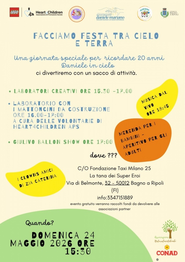 Domenica 24 maggio 2026 a Bagno a Ripoli. Una giornata speciale per ricordare Daniele